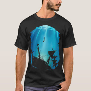 Camiseta Presente de mergulho em naufrágio para mergulho em