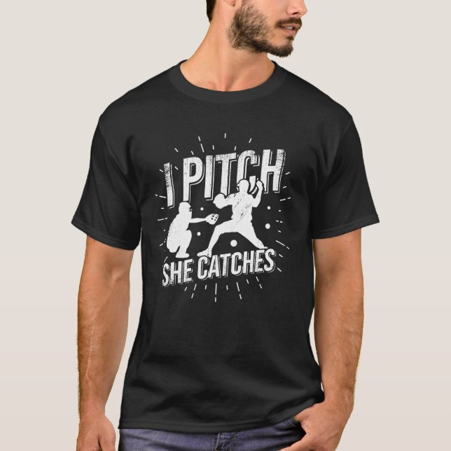 Camiseta Presente de mulher para marido com Casal de softba (Frente)