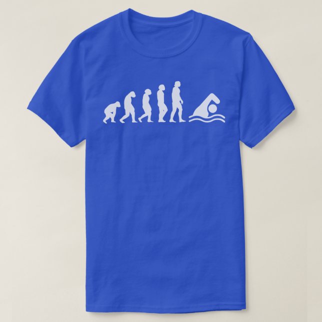 Camiseta Presente de Nadação Evolutiva Nadadora (Frente do Design)