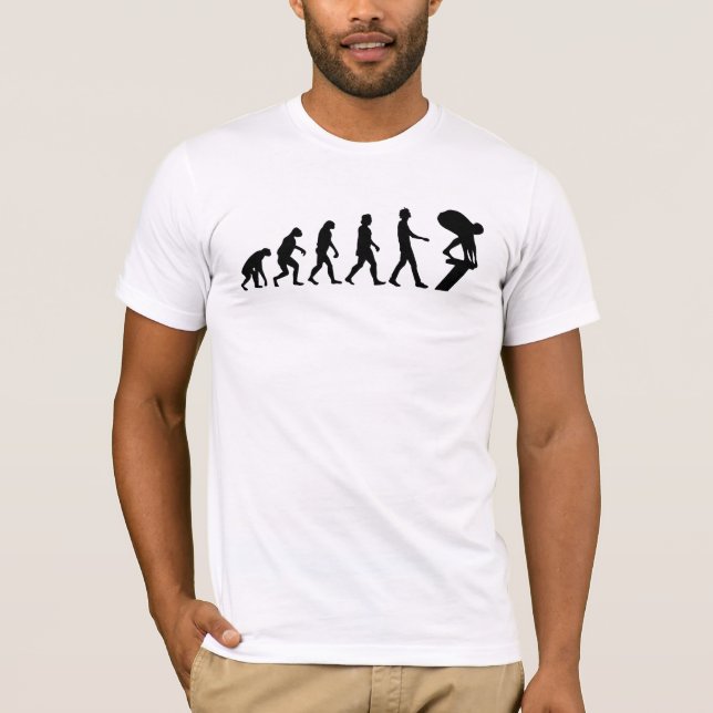 Camiseta Presente de Nadação Evolutiva Nadadora (Frente)