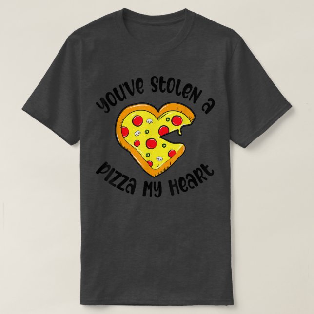 Camiseta Presente De Namorados De Correspondência De Pizza  (Frente do Design)