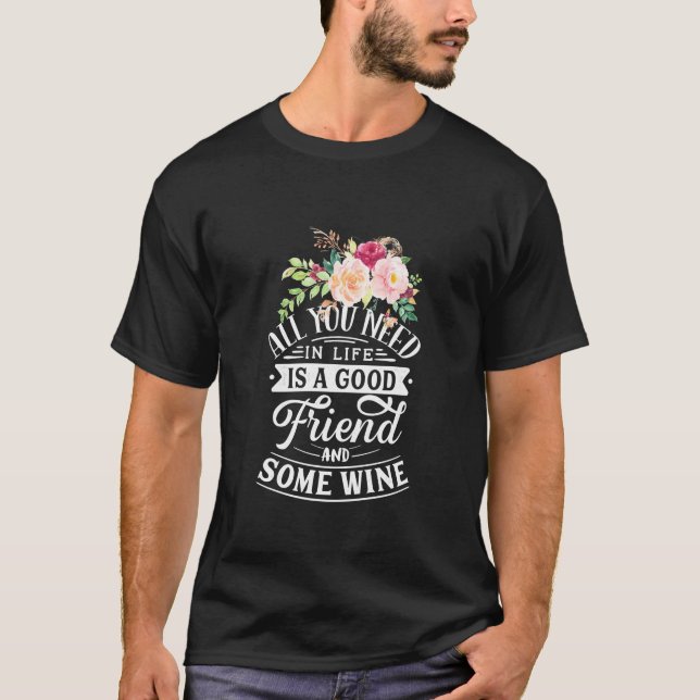 Camiseta Presente de Natal | Bom Amigo e Algum Vinho (Frente)
