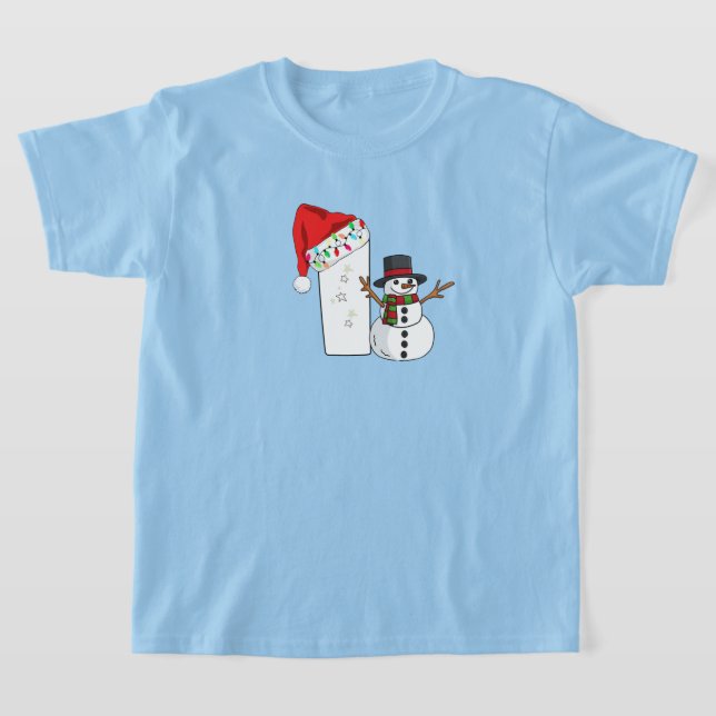 Camiseta Presente de Natal com a letra I branca (Postura )