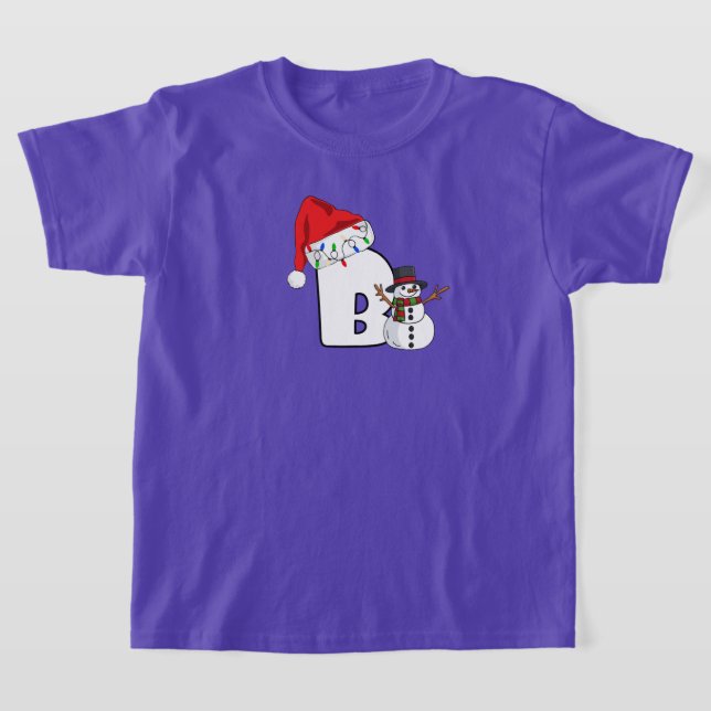 Camiseta Presente de Natal com letra B branca (Postura )