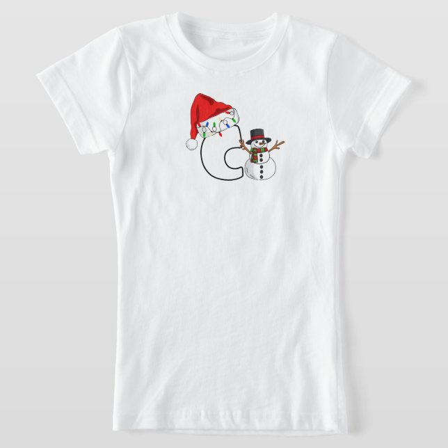 Camiseta Presente de Natal com letra c branca (Postura )