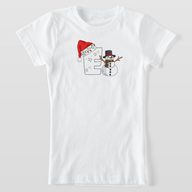 Camiseta Presente de Natal com letra E branca (Postura )