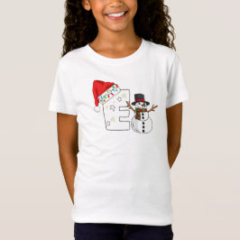 Camiseta Presente de Natal com letra E branca