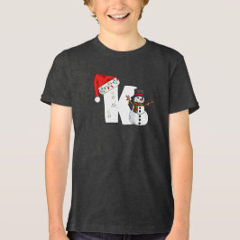 Camiseta Presente de Natal com letra k em branco