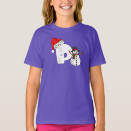 Camiseta Presente de Natal com letra p branca