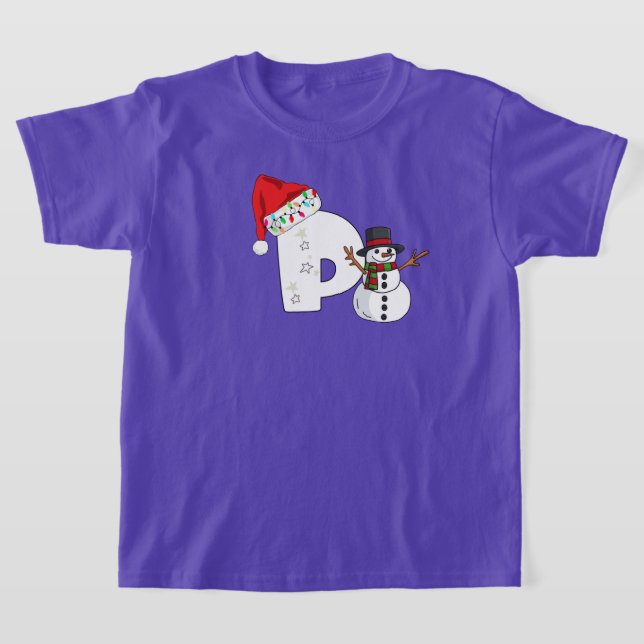 Camiseta Presente de Natal com letra p branca (Postura )