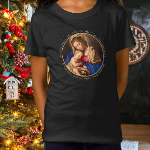 Camiseta Presente de Natal Cristão Madonna e Criança para M