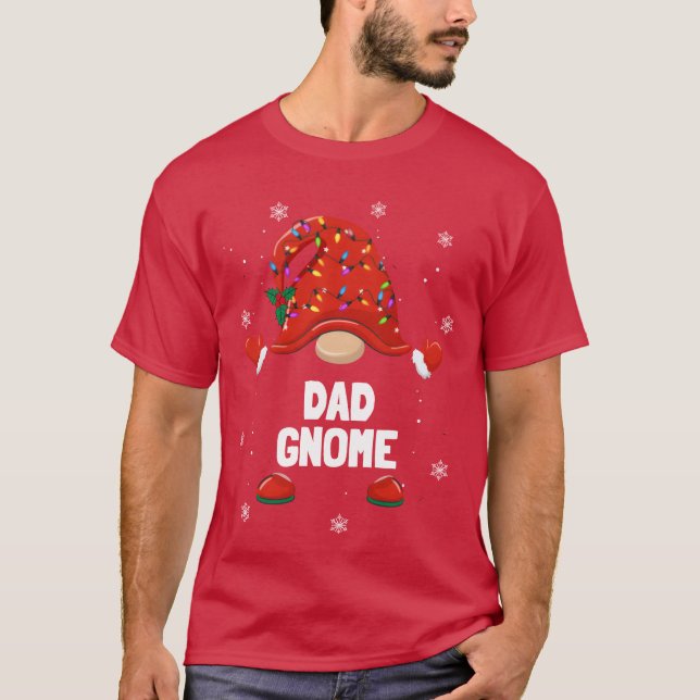 Camiseta presente de Natal da Família Gnomo do Pai Gnomo (Frente)