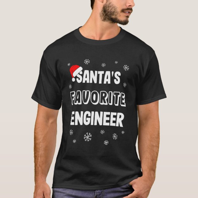 Camiseta Presente de Natal de Engenheiro Favorito para papa (Frente)