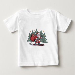Camiseta Presente de Natal de Snowboard Santa Snowboarder
