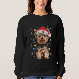 Camiseta Presente de Natal de Yorkie Cachorro Longo Present