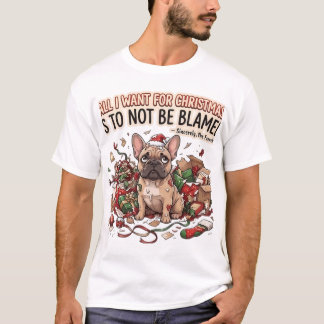 Camiseta Presente de Natal Engraçado para Bulldog Francês