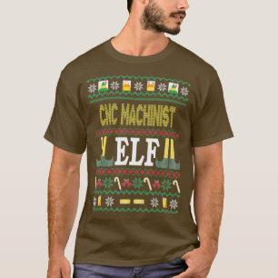 Camiseta Presente de Natal Engraçado pelo CNC Machinist Elf