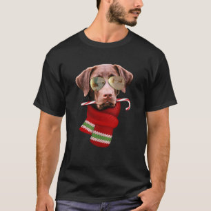 Camiseta Presente de Natal Labrador Chocolate para Amantes