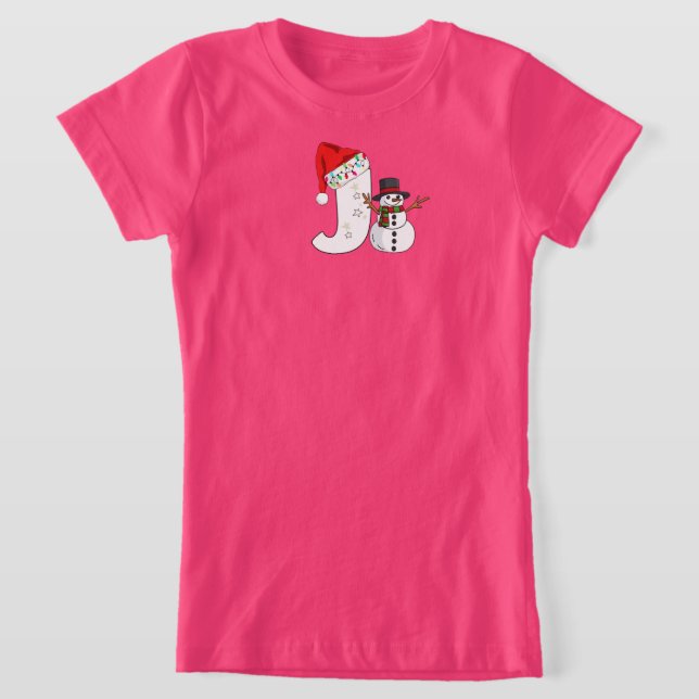 Camiseta Presente de Natal letra j branca (Postura )