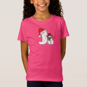 Camiseta Presente de Natal letra j branca