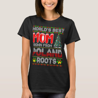 Camiseta Presente de Natal Mãe do Mundo Crescida na Polônia