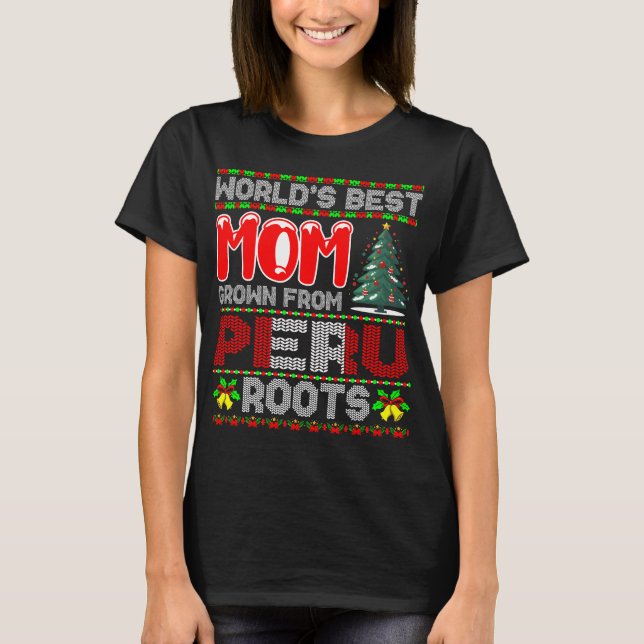 Camiseta Presente de Natal Mãe do Mundo Crescida no Peru (Frente)