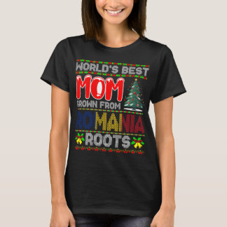Camiseta Presente de Natal Melhor Mãe do Mundo Crescida na