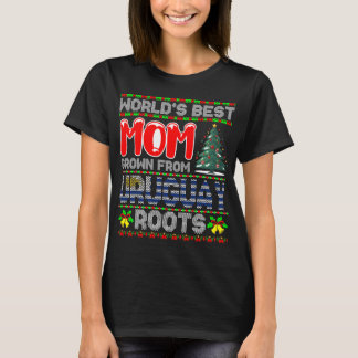 Camiseta Presente de Natal Melhor Mãe do Mundo Crescida no 