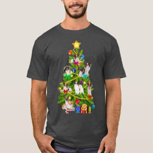 Camiseta Presente de Natal Papillon Pine Tree para Amantes