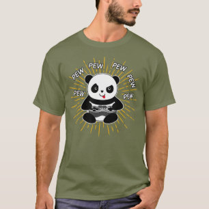 Camiseta Presente de Natal para jogos Panda Pew Gaming Cute