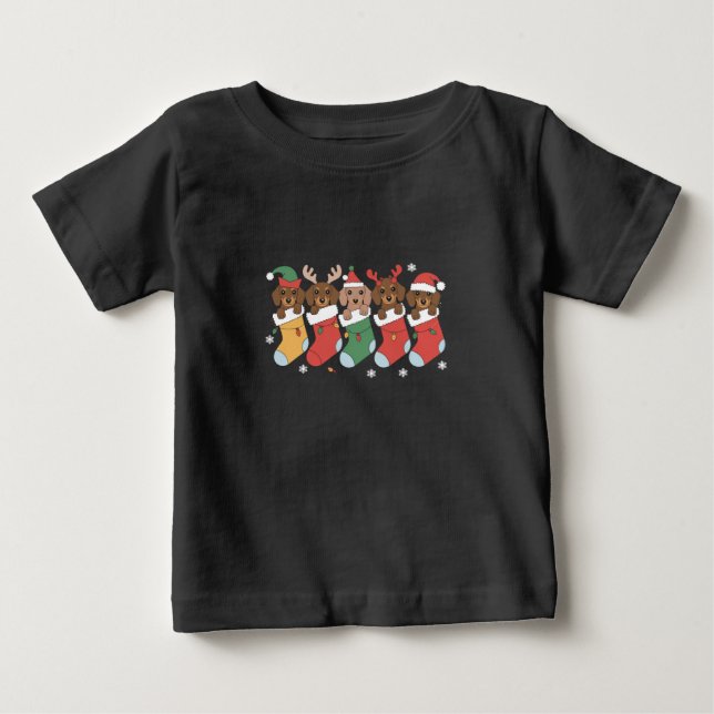 Camiseta Presente de Natal para Mãe de Dachshund Amante de  (Frente)