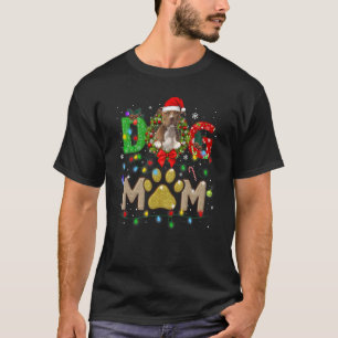 Camiseta Presente de Natal para Mãe de Pitbull com Chapéu e