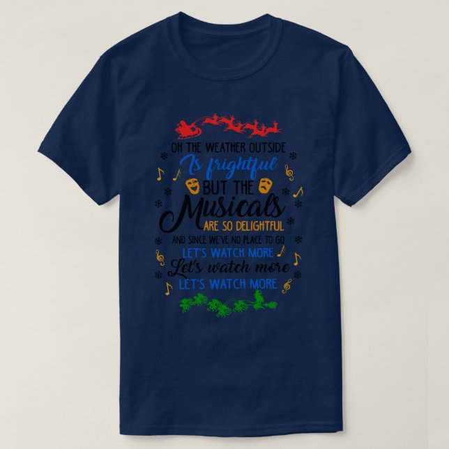 Camiseta Presente de Natal para o Lover do Teatro de Presen (Frente do Design)