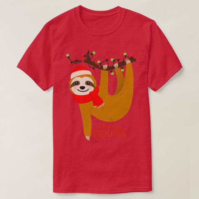CAMISETA PRESENTE DE NATAL SLOTH ENGRAÇADO (Frente do Design)