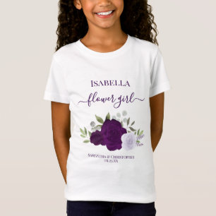 Camiseta Presente de Noiva com Rosas Boho Roxas Lindas