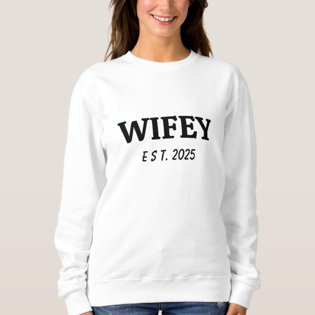 Camiseta Presente de noivado Esposa/Marido ano personalizad (Frente)