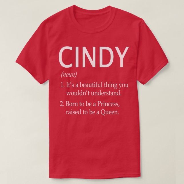 Camiseta Presente de Nome Cindy (Frente do Design)