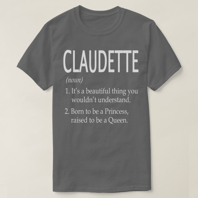 Camiseta Presente de Nome Claudette (Frente do Design)