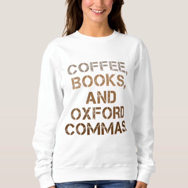 Camiseta Presente de Oxford Commas Coffee Books (Frente)