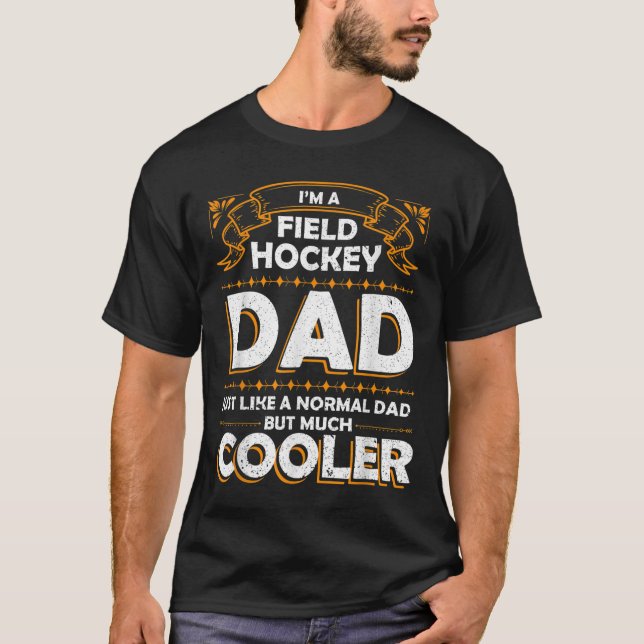 Camiseta Presente de Pai de Hóquei em Campo Pai de Hóquei e (Frente)