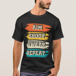 Camiseta Presente de Pai de Repetição de Aim Shoot