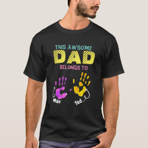 Camiseta Presente de Pai Filho Criança Impresso à Mão em Aq