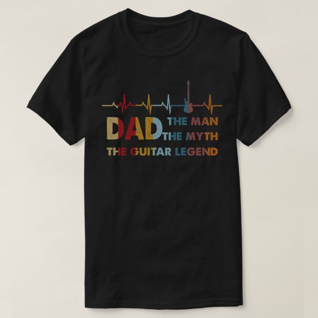 Camiseta Presente de pai, Pai de Violão Boneco Oferece Guit (Frente do Design)