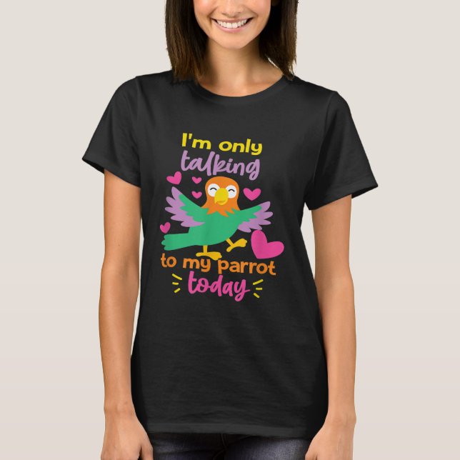 Camiseta Presente de papagaio para raparigas e mulheres (Frente)
