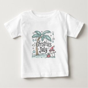 Camiseta Presente de Papai Noel Tropical no Natal em Julho
