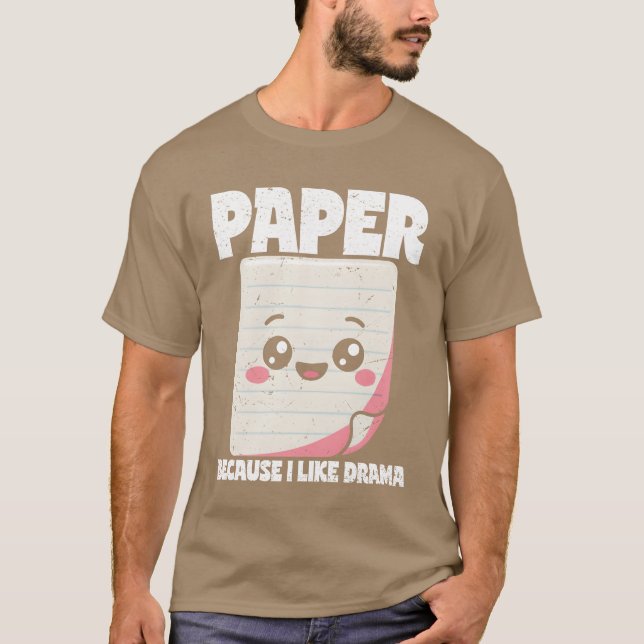 Camiseta Presente de papel de personagem de Pedra, Papel e  (Frente)