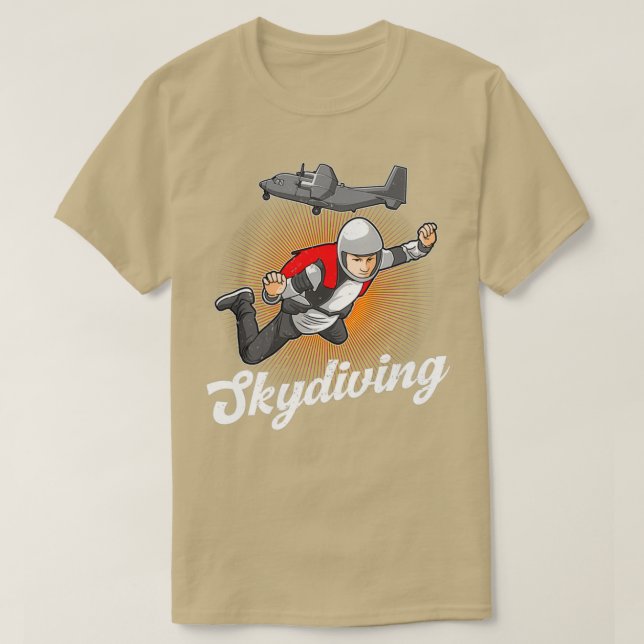 Camiseta Presente de Paraquedas Skydiver Diver Skydive (Frente do Design)