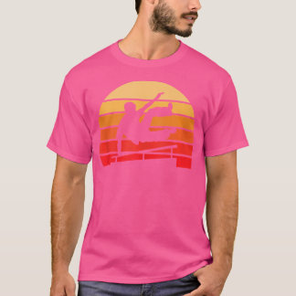 Camiseta Presente de Parkour Estilo Pôr do Sol Retrô Vintag