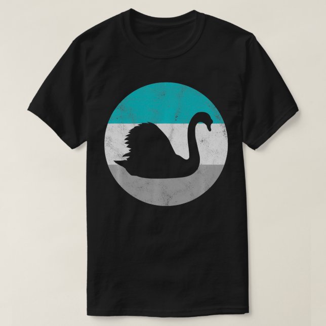 Camiseta Presente de pássaro retrô cisne para homens ou rap (Frente do Design)
