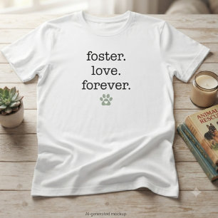 Camiseta Presente de Pegada de Pata do Amor de Adoção de Re